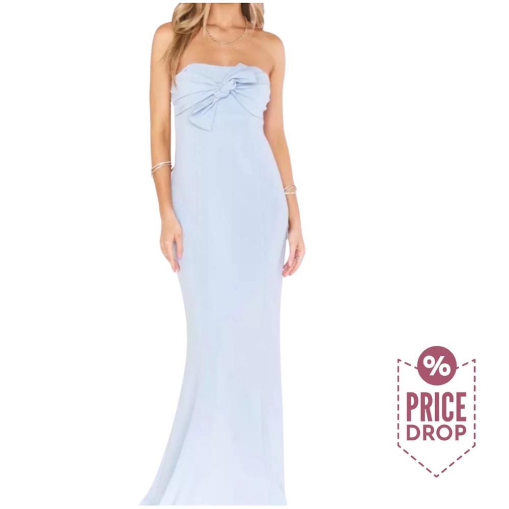 Show Me Your MuMu Dusty Blue Bow Harper Gown XL